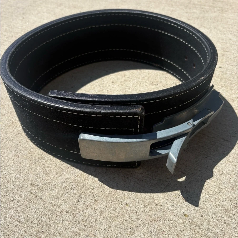 Black Leather Inzer Belt with lever